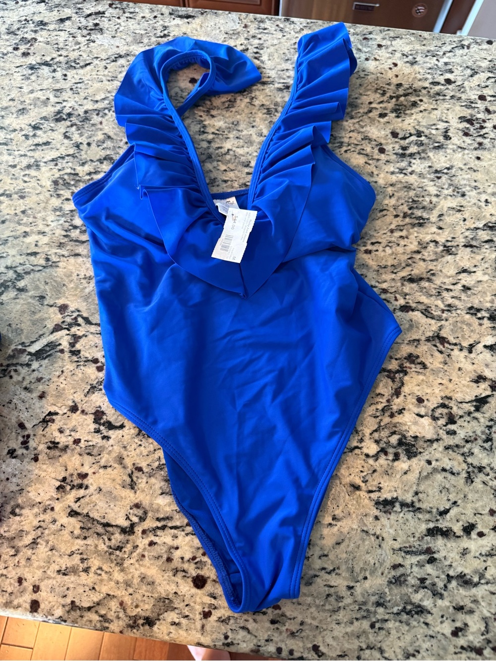 NWT Royal Blue Ruffle One-Piece Swimsuit
